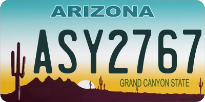AZ license plate ASY2767