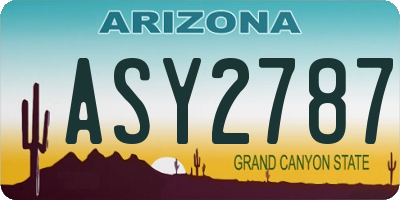 AZ license plate ASY2787