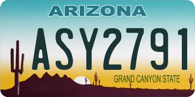 AZ license plate ASY2791