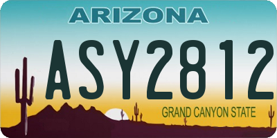 AZ license plate ASY2812