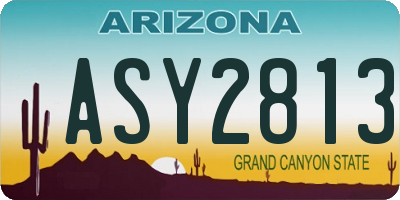 AZ license plate ASY2813
