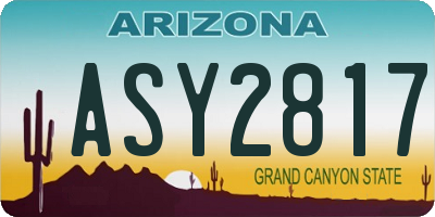 AZ license plate ASY2817