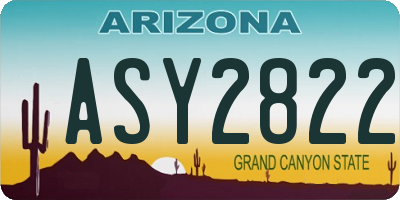AZ license plate ASY2822