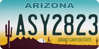 AZ license plate ASY2823