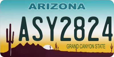 AZ license plate ASY2824