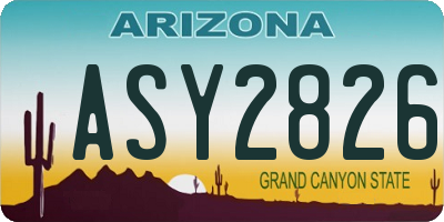 AZ license plate ASY2826