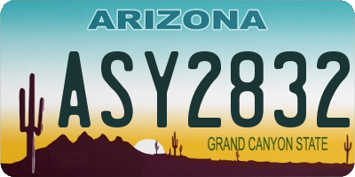 AZ license plate ASY2832