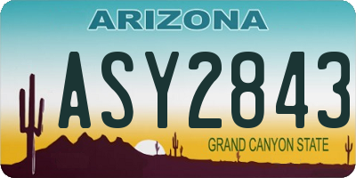 AZ license plate ASY2843