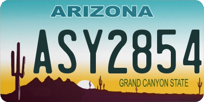 AZ license plate ASY2854