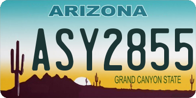 AZ license plate ASY2855
