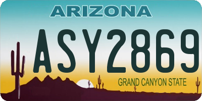 AZ license plate ASY2869