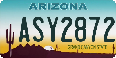 AZ license plate ASY2872
