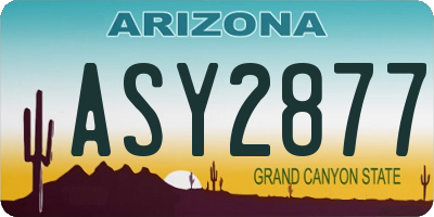 AZ license plate ASY2877