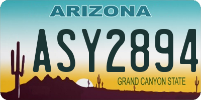AZ license plate ASY2894