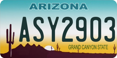 AZ license plate ASY2903