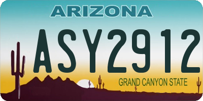 AZ license plate ASY2912
