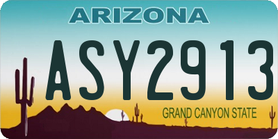AZ license plate ASY2913