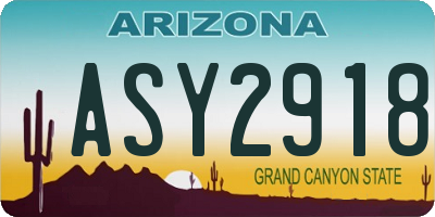 AZ license plate ASY2918