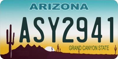 AZ license plate ASY2941