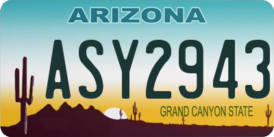 AZ license plate ASY2943