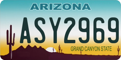 AZ license plate ASY2969