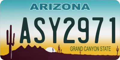 AZ license plate ASY2971