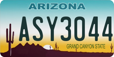 AZ license plate ASY3044