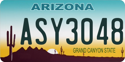 AZ license plate ASY3048