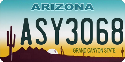 AZ license plate ASY3068