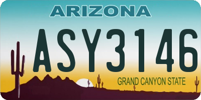 AZ license plate ASY3146