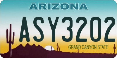 AZ license plate ASY3202