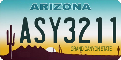 AZ license plate ASY3211
