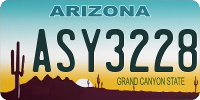AZ license plate ASY3228