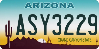 AZ license plate ASY3229