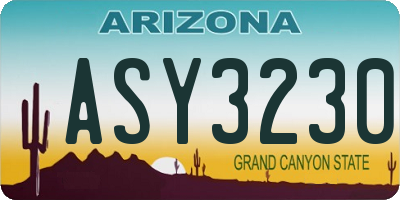 AZ license plate ASY3230