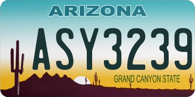 AZ license plate ASY3239