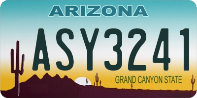 AZ license plate ASY3241