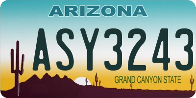 AZ license plate ASY3243