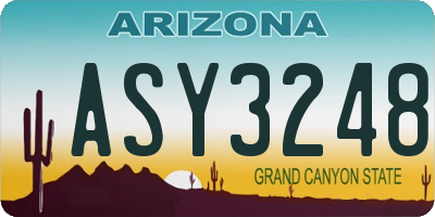AZ license plate ASY3248