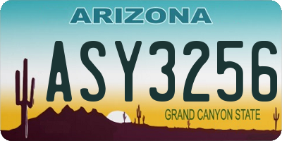AZ license plate ASY3256