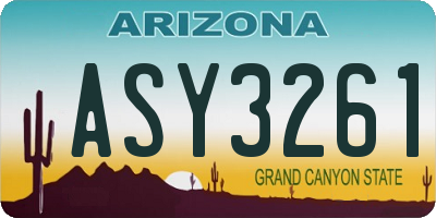 AZ license plate ASY3261