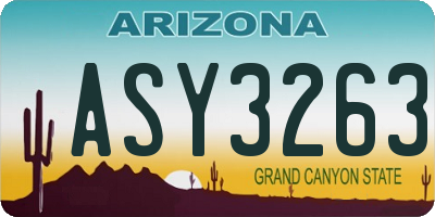 AZ license plate ASY3263