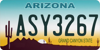 AZ license plate ASY3267