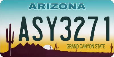 AZ license plate ASY3271