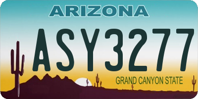 AZ license plate ASY3277
