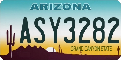 AZ license plate ASY3282