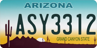 AZ license plate ASY3312