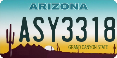 AZ license plate ASY3318