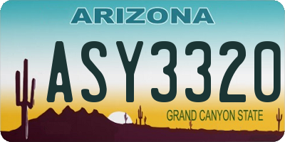 AZ license plate ASY3320
