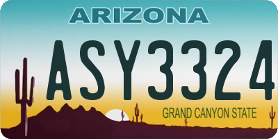 AZ license plate ASY3324